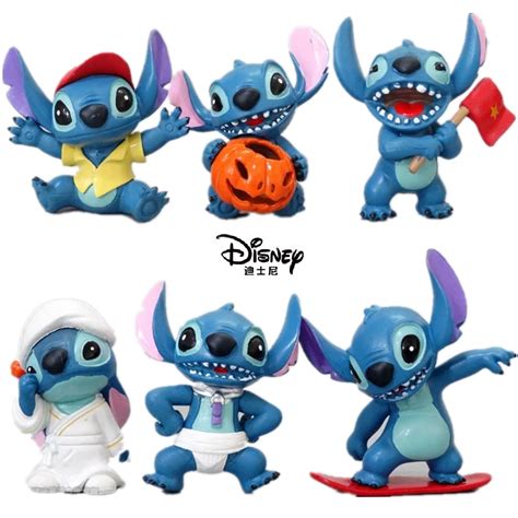 6pcsset Disney Mini Stitch Figure Toy Set Anime Stitch Action