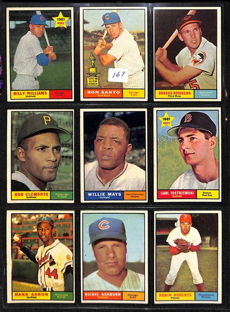 Lot Detail Lot Of 324 Different 1961 Topps Baseball Cards W Clemente