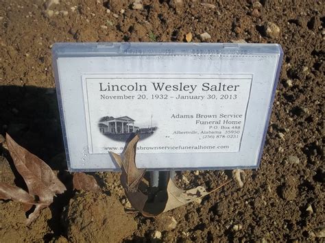 Lincoln Wesley Salter M Morial Find A Grave