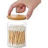 Amazon INIUNIK Glass Qtip Holder Dispenser With Bamboo Lid 2