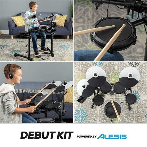 Buy Alesis Drums Debut Kit – Kids Electric Drum Kit with 4 Quiet Mesh ...