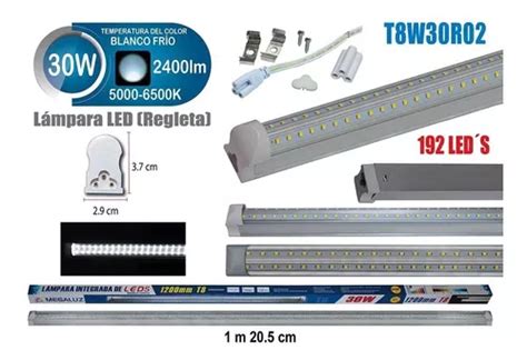 50 Pza Regleta Tubo Led Doble 30w C Base Integrada Aluminio En Venta