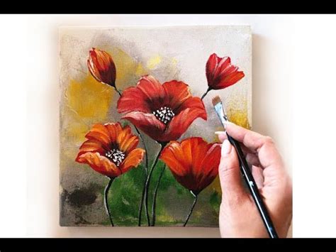 How To Paint Flowers With Acrylics On Canvas For Beginners Best