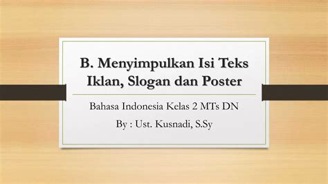 B Menyimpulkan Slogan PPT