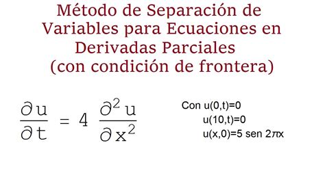 Método de Separación de Variables para Ecuaciones en Derivadas