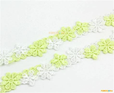 Terylene Lace Trim Yellow Green Floral Lace Ribbon Cm Width Etsy