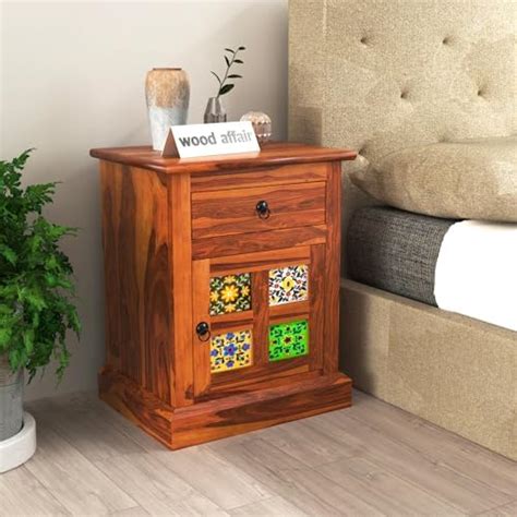 Vinayak Art Place Sheesham Wood Bedside Table For Bedroom Wooden Bed