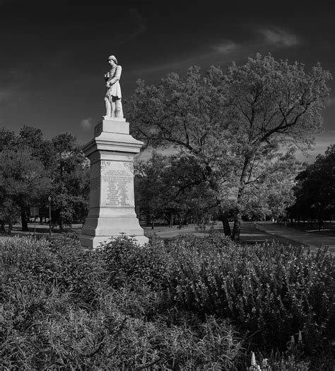 Hermann Park Confederate Monument Black And White Photograph By Joshua