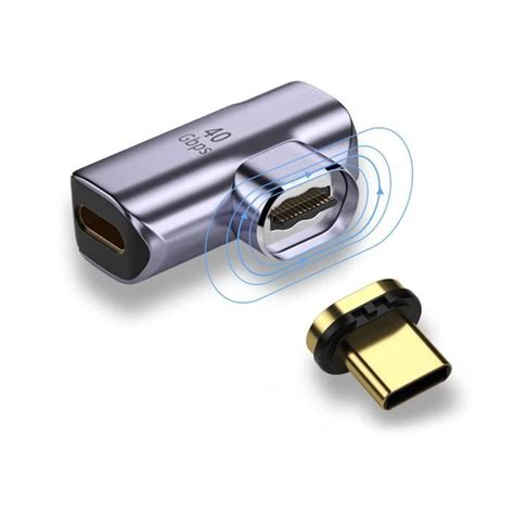 Connecteur Magnétique 40 Gbit S Usb 4 Type C Mâle Vers Femelle 90