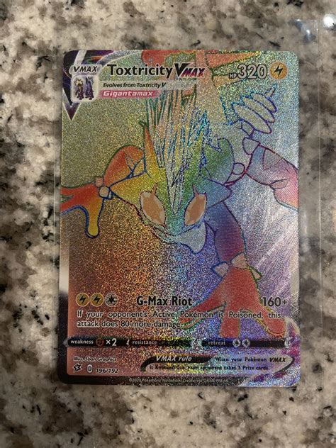 Awesome Pokemon Rebel Clash Toxtricity Vmax Rainbow Secret Rare 196 192