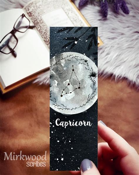 Capricorn Bookmark Capricorn Zodiac Sign Bookmarks Etsy Segnalibri