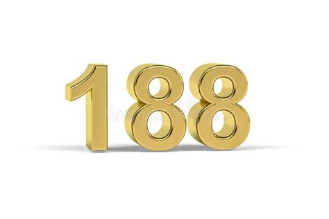 Golden 3d Number 188 - Year 188 Isolated on White Background Stock ...