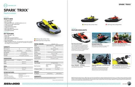 New Sea Doo Waverunner Spark Trixx Up Hp Vapor Blue Neon