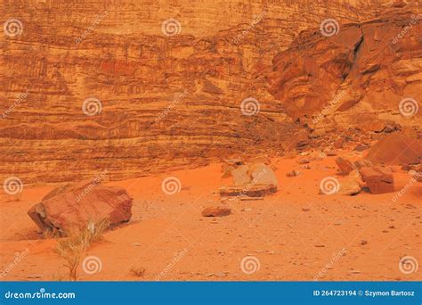 Wadi Rum Jordan Desert Sand Dunes And The Mountains Stock Photo