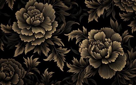 Black Floral Elegance Background Grace Premium Ai Generated Image