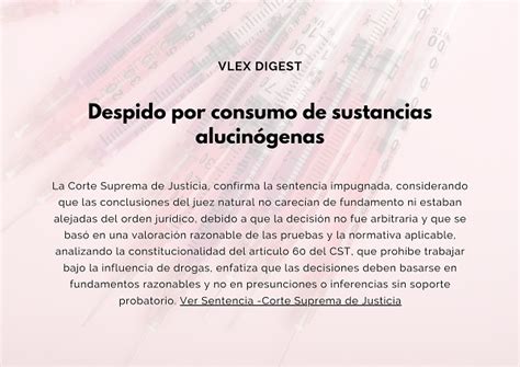 Vlex Informa Despido Por Consumo De Sustancias Alucinógenas Noticias