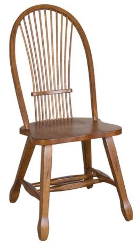 Liberty Treasures Rustic Oak Bow Back Side Chair Black Fischers