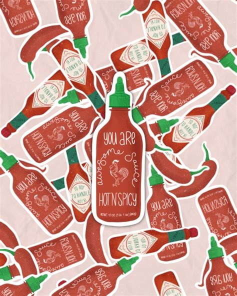 Hot Stuff Sticker Set Hot Sauce Vinyl Stickers Set Of 3 Etsy