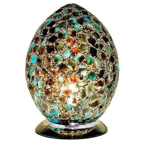 Dark Green Medium Egg Mosaic Table Lamp