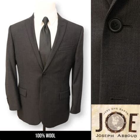 Joe Joseph Abboud Mens Charcoal Gray S Wool Sport Coat Suit Jacket