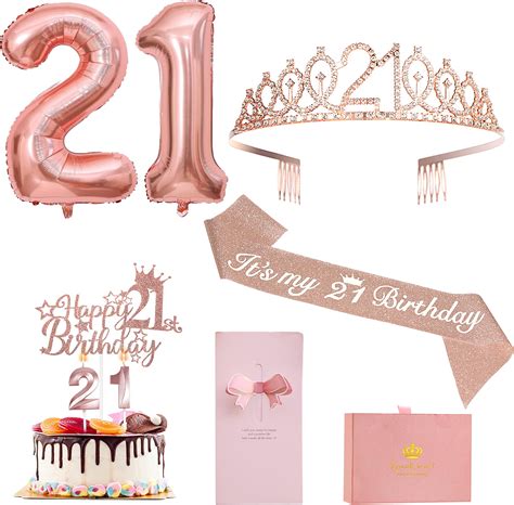 21st Birthday Decorations For Her Include Glittery 21st