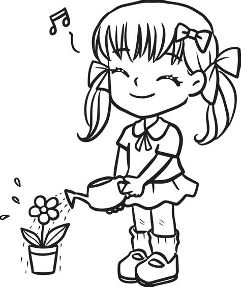 Dibujo Para Colorear Regar Las Plantas Dibujos Para Imprimir Pdmrea