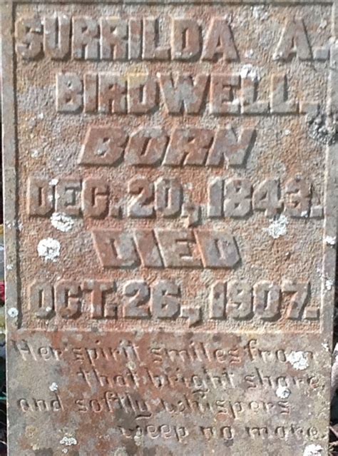 Surrilda Adeline Sis Forkum Birdwell 1843 1907 Find A Grave Memorial