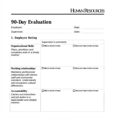 41 Sample Employee Evaluation Forms To Download Sample Templates