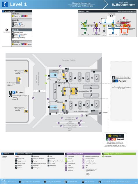 Bush Intercontinental Airport Terminal Map