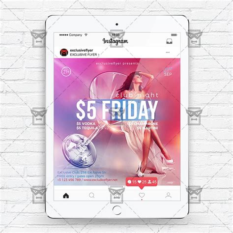 Friday Night - Instagram Flyer Template | ExclsiveFlyer | Free and Premium PSD Templates