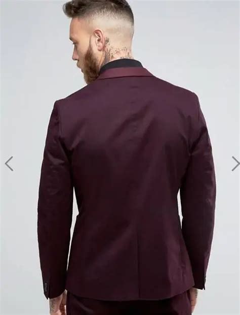 Бордовый мужской блейзер костюмы мужской костюм блейзеры Ретро slim fit ...
