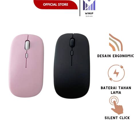 Jual Winup Mouse Wireless Rechargeable Silent Click Slim G Wireless