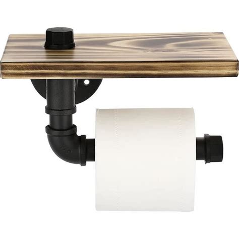 Porte Papier Toilette Avec Tag Re En Bois R Tro Industrielles Supports