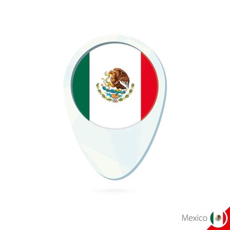 Icono De Pin De Mapa De Ubicaci N De Bandera De M Xico Sobre Fondo