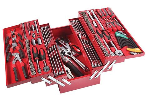 Sidchrome SCMT10136 Tool Kit 136 Piece Cantilever Tool Box Oz Toolbox