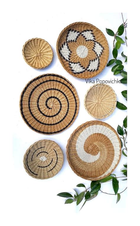 Wicker Wall Baskets Wall Decor Boho African Basket Wicker Plates Wall