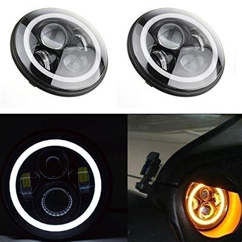 Turbo Pair Eagle Lights Jk Jeep Wrangler Inch Round Led Headlight