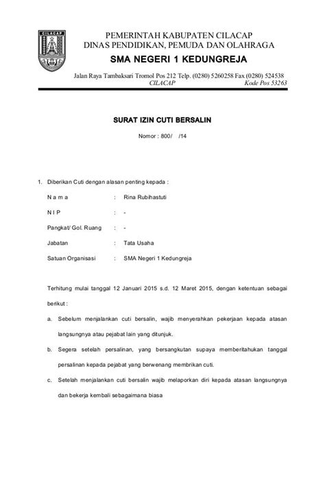 Contoh Surat Keterangan Cuti Melahirkan Dari Bidan Berbagai Contoh