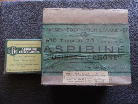 Ancienne Boite Aspirine Usine Du Rhone Des Annees Carton Pleine