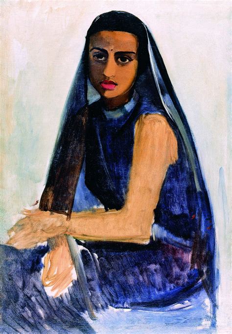 Amrita Sher Gil 1913 1941 Self Portrait In Blue Sari 1937 Oil