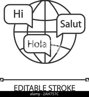 Habilidades En El Idioma Extranjero Icono Lineal Nivel De Competencia