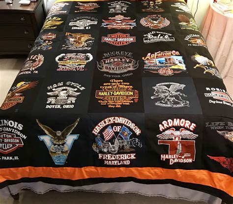 Harley Davidson T Shirt Quilt Shirt Quilt Denim Rag Quilt Harley