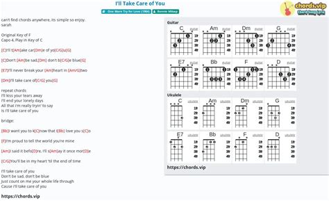 Chord I Ll Take Care Of You Ronnie Milsap Tab Song Lyric Sheet
