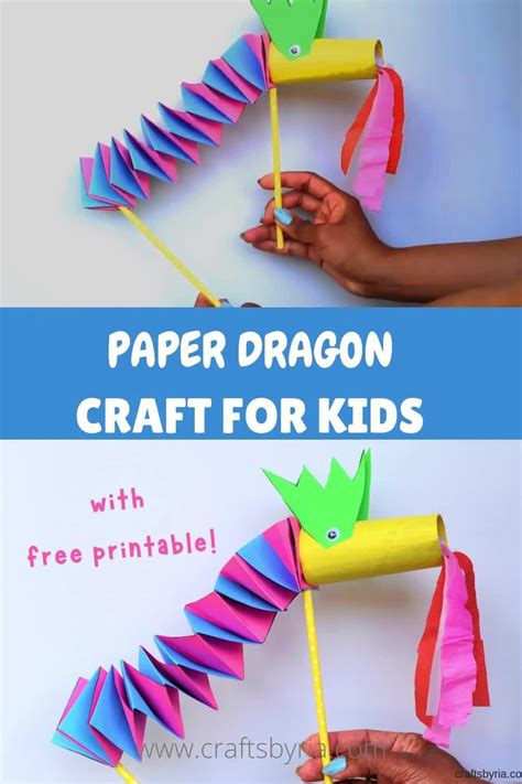 Easy paper dragon puppet craft with free craft template – Artofit