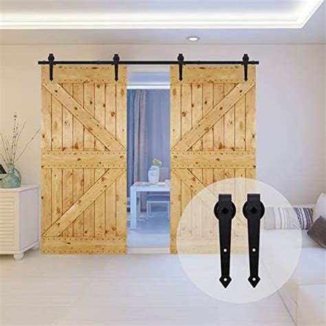 14FT 426cm Noir Grange En Bois Double Ensemble De Hardware Porte