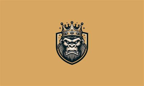 Premium Vector Head Gorilla Wearing Crown Vector Mascot Design