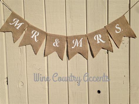 Wedding Banner Burlap Banner Rustic Wedding Decor Shabby