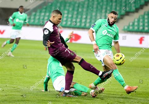 Kylian Mbappe Psg Harold Moukoudi Saintetienne Editorial Stock Photo