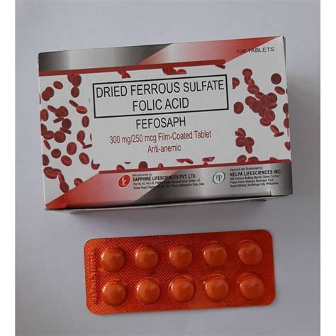 Ferrous Sulfate Folic Acid Tablet 300mg 200mg Shopee Philippines