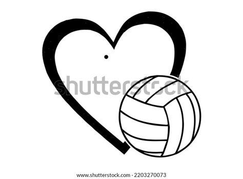 Volleyball Heart On White Stock Vector Royalty Free 2203270073